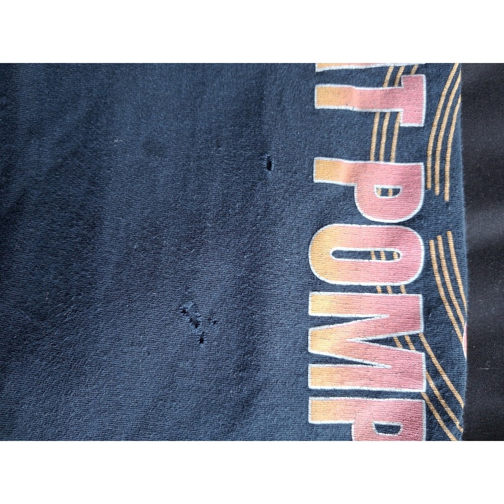 Black Men's L Regular Fit Graphic Print Logo Crew Neck Short Sleeve T-Shirt